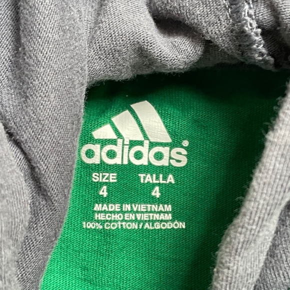 Adidas Green and Gray Long Sleeve Hooded Toddler / Kids T-shirt, Size 4 - Picture 3 of 3